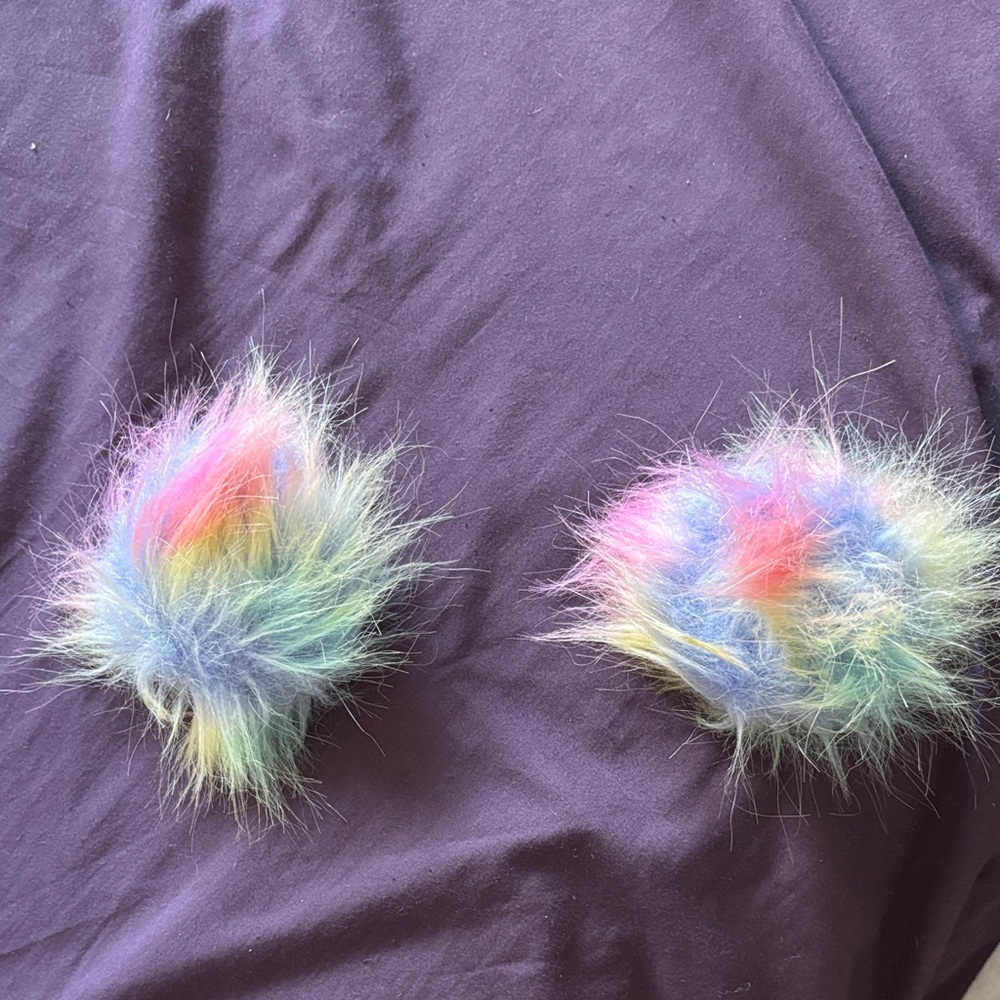 Rainbow Stash Fuzzy Hair Clips